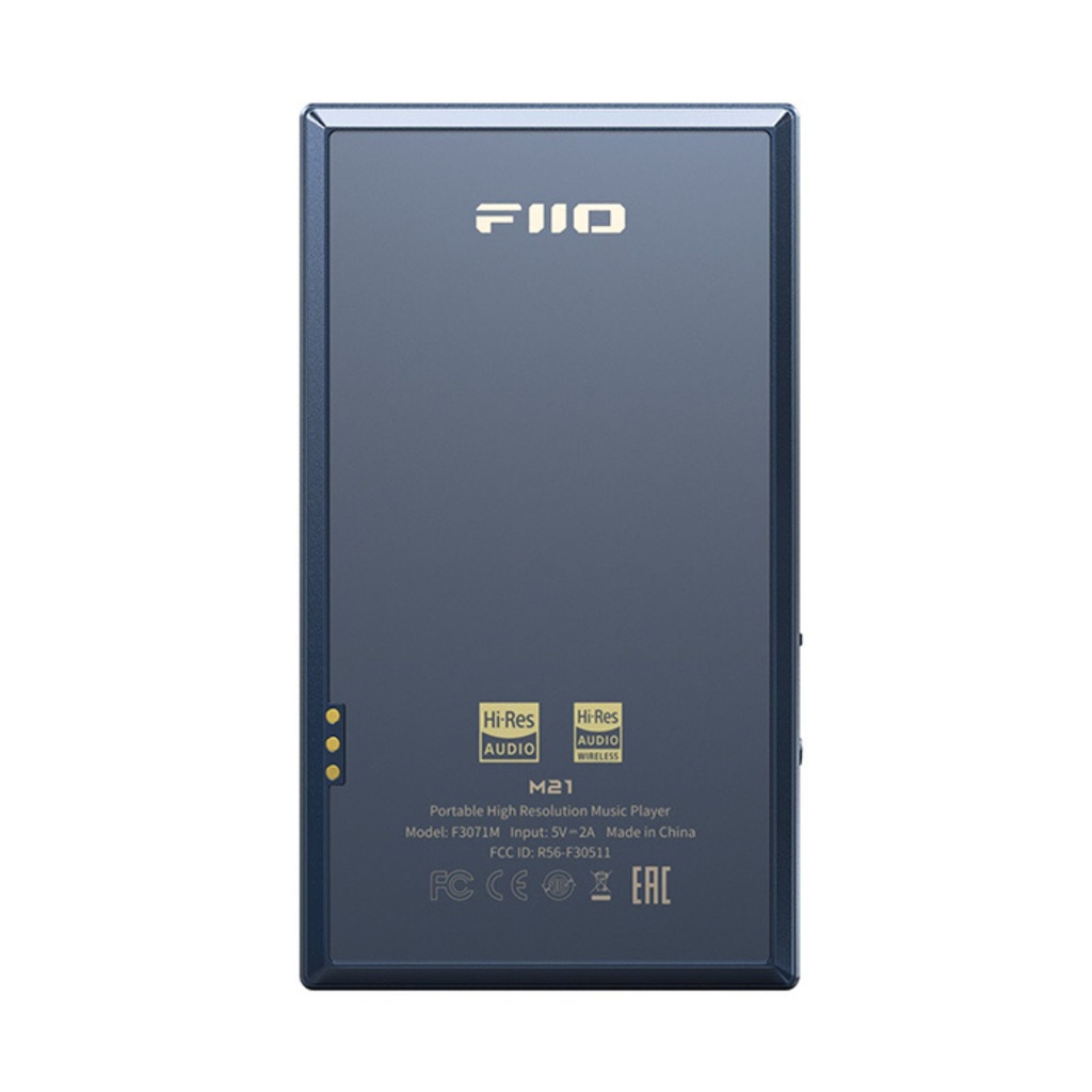 Parte trasera del Fiio M21 – acabado gris