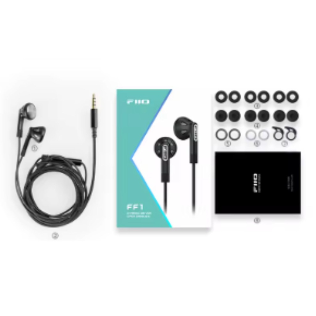 FiiO FF1 – Earbuds “flathead” 14,2 mm con cable desmontable 2-pin y jack 3,5 mm (con mic).