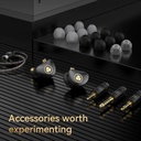 TRN TA3 — IEM híbrido 2DD + 1BA Knowles (cable 2-pin, plugs 2,5 / 3,5 / 4,4 mm)