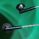 FiiO FF5 — earbuds con driver dinámico 14,2 mm (diafragma carbono + junta PU), MMCX, plugs 3,5 / 4,4 mm intercambiables.