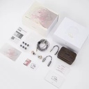 MOONDROP PSYCHE — IEM trihíbrido 2 Dynamic + 4 Balanced Armature + 4 Planar (10 drivers por lado) · 0,78 mm 2-pin · cable mixto cobre monocristalino + plata con plug 4,4 mm y adaptador 3,5 mm.