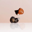 SHANLING MAJESTIC — IEM trihíbrido 12 drivers: 2 Dynamic (10 mm, liquid silicone) + 6 Balanced Armature + 4 EST Sonion · crossover de 4 vías · doble micro-switch (refuerzo de grave y activación EST) · 0,78 mm 2-pin · cable 8 hebras Litz SPC (18-core) 4,4 mm balanceado · shell de resina médica con faceplate de madera (rosewood) y detalles dorados.