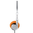 Snowsky (FiiO) Wind — audífono on-ear con driver dinámico de 40 mm (diafragma PET japonés, bobina CCAW, imán N52) · semi-abierto · micrófono y control en línea (3 botones, CTIA) · cable 3,5 mm · ≈50 g · colores negro / plata / rosa (espumas negras o naranja).