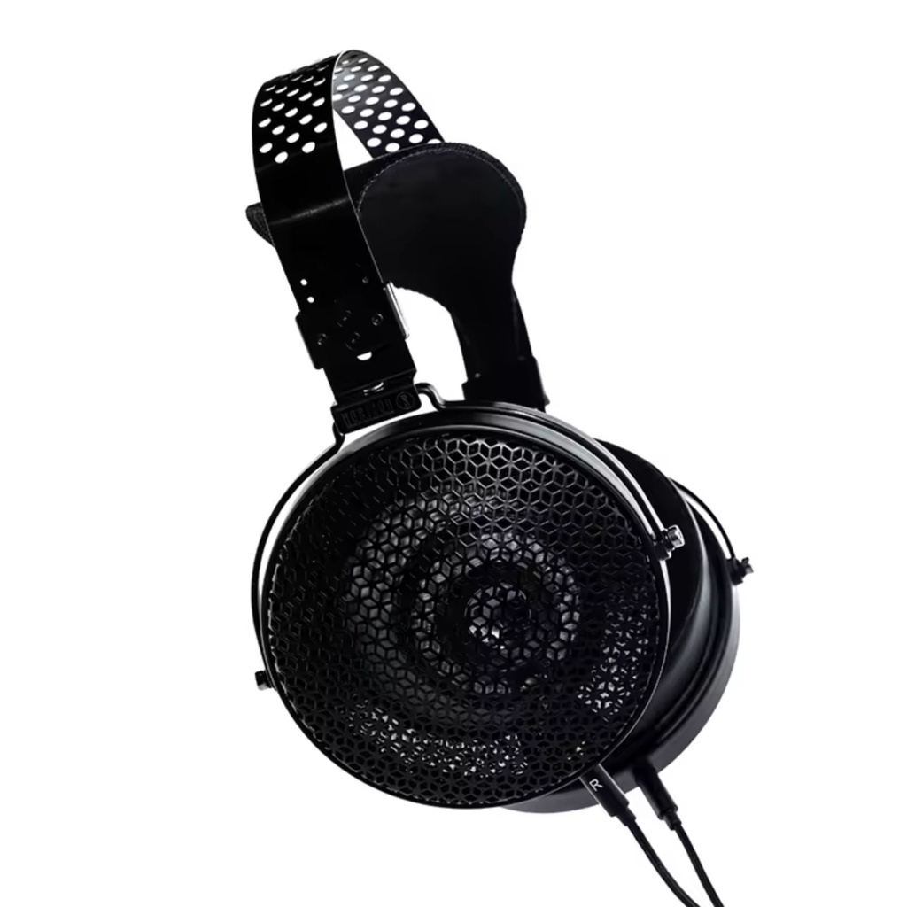 MOONDROP HORIZON — over-ear abierto con driver dinámico 50 mm UHE, 32 Ω, 109 dB/Vrms, 20–34 kHz; conectores dual 3,5 mm en los cascos; cable con puntas 3,5 mm SE y 4,4 mm balanceada.