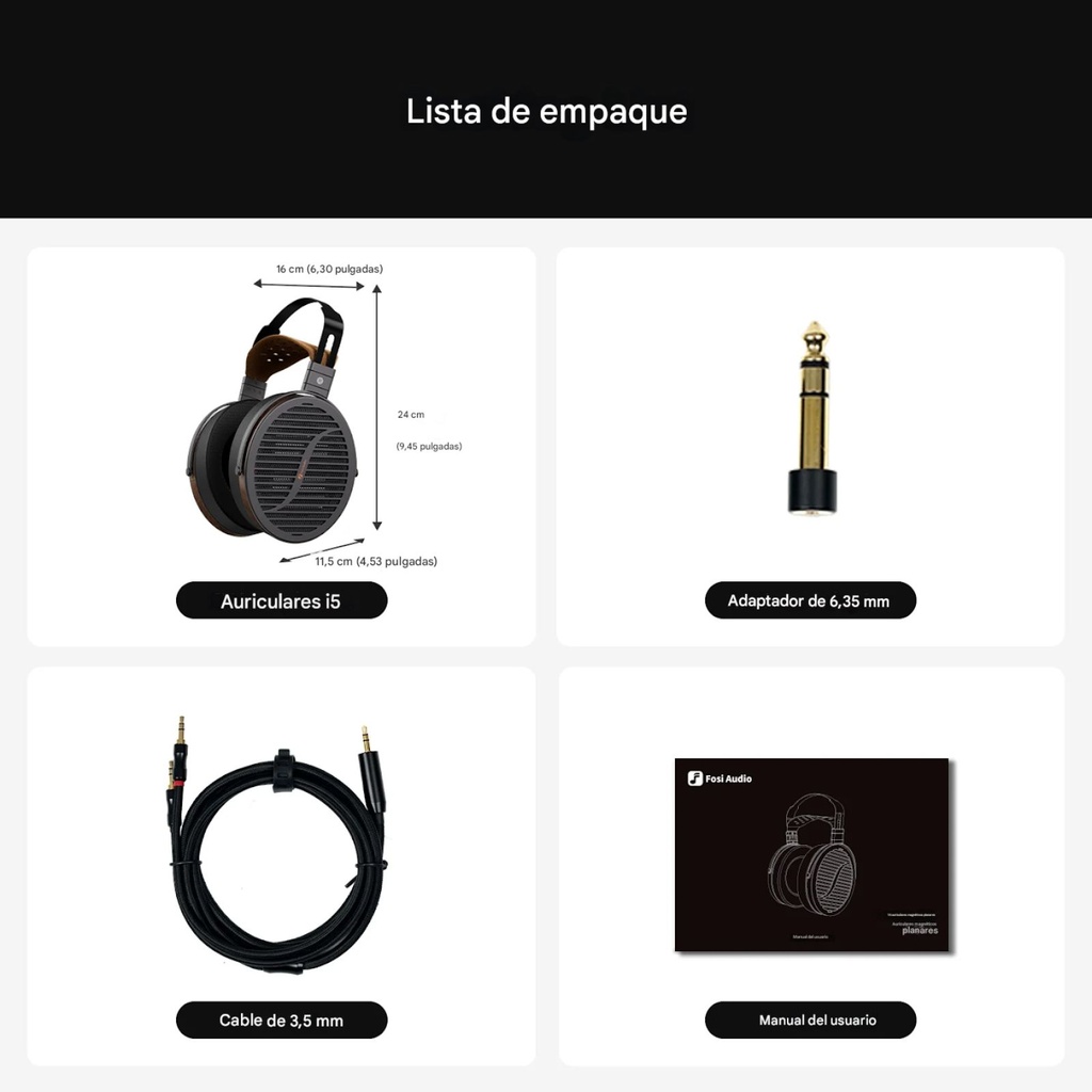 Fosi Audio i5 – audífonos planar open-back (97 mm)
