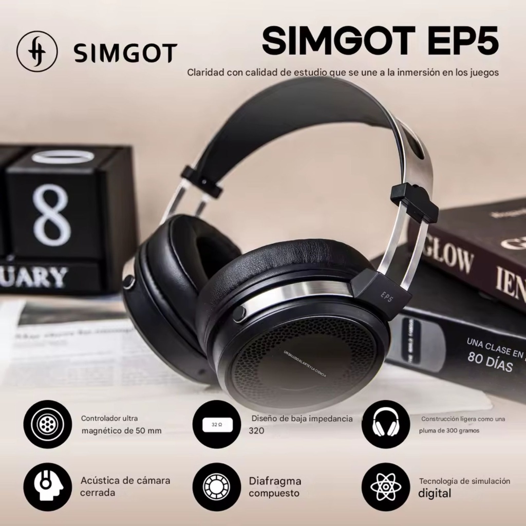SIMGOT EP5 – audífonos cerrados 50 mm (32 Ω)