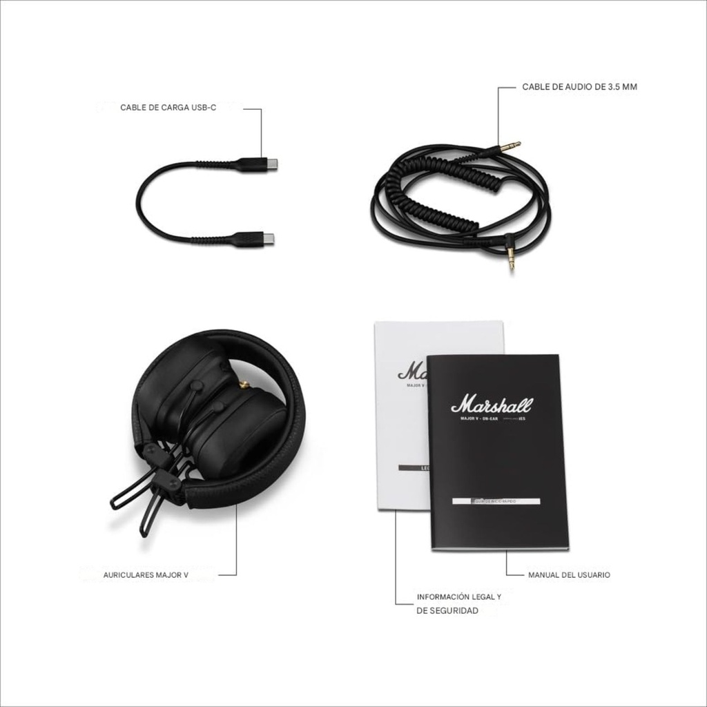 Marshall Major V – on-ear Bluetooth (100+ h)