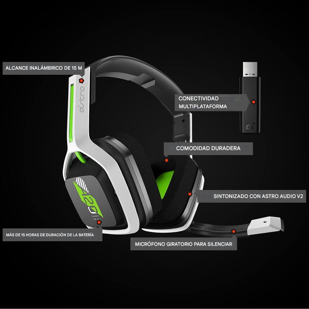 ASTRO A20 Wireless – headset 2.4 GHz (15+ h)