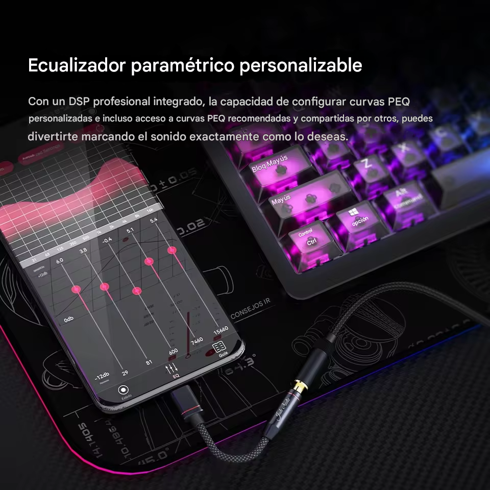 FiiO JadeAudio JA11: Dongle DAC USB-C a 3.5mm | Audio Hi-Res | Ecualizador Paramétrico (PEQ)