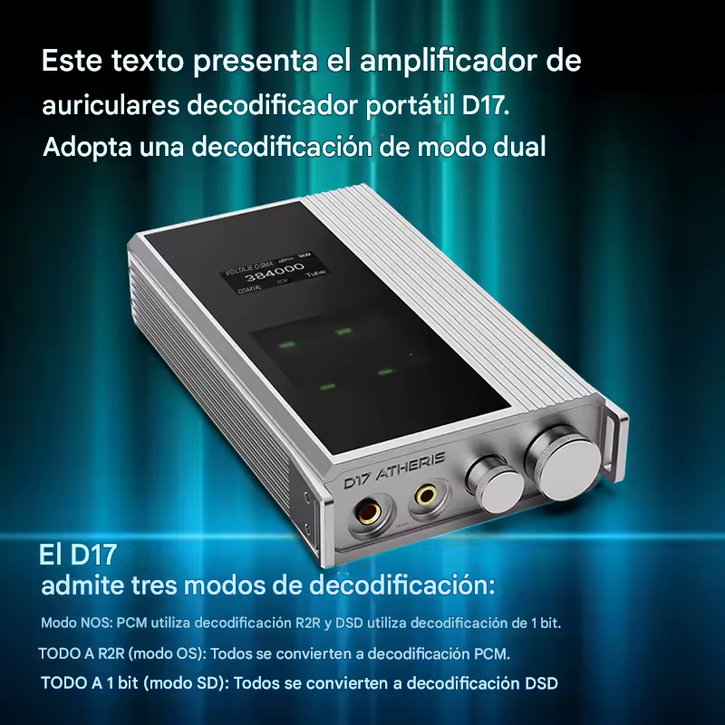 iBasso D17 Atheris: DAC/Amp Portátil de Referencia | Doble DAC ES9039SPRO | Salida Balanceada 4.4mm | Sonido High-End