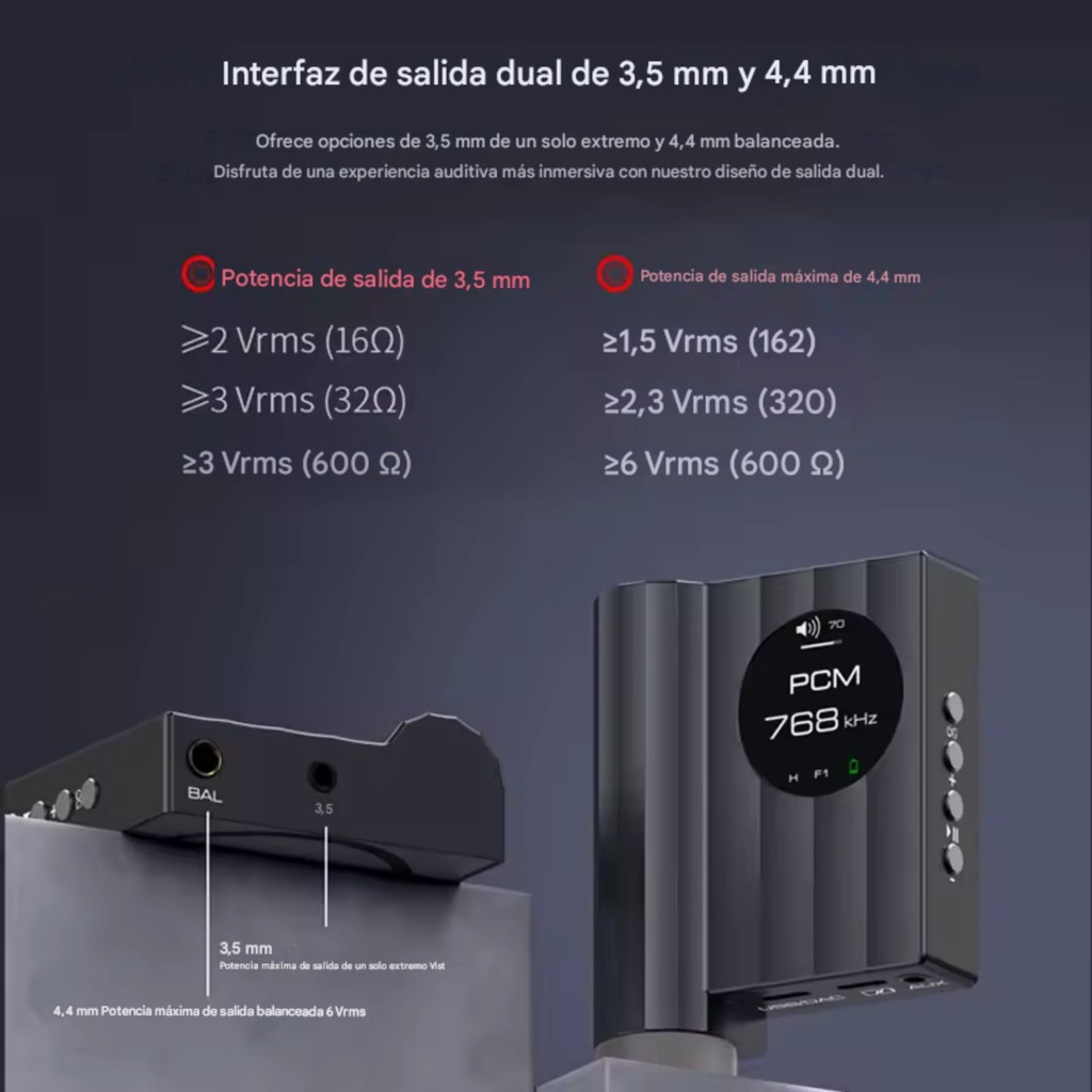 AUDIRECT Team1: Mini DAC de Escritorio Magnético | Chip ES9281AC PRO | Batería 3500mAh | 32-bit/768kHz