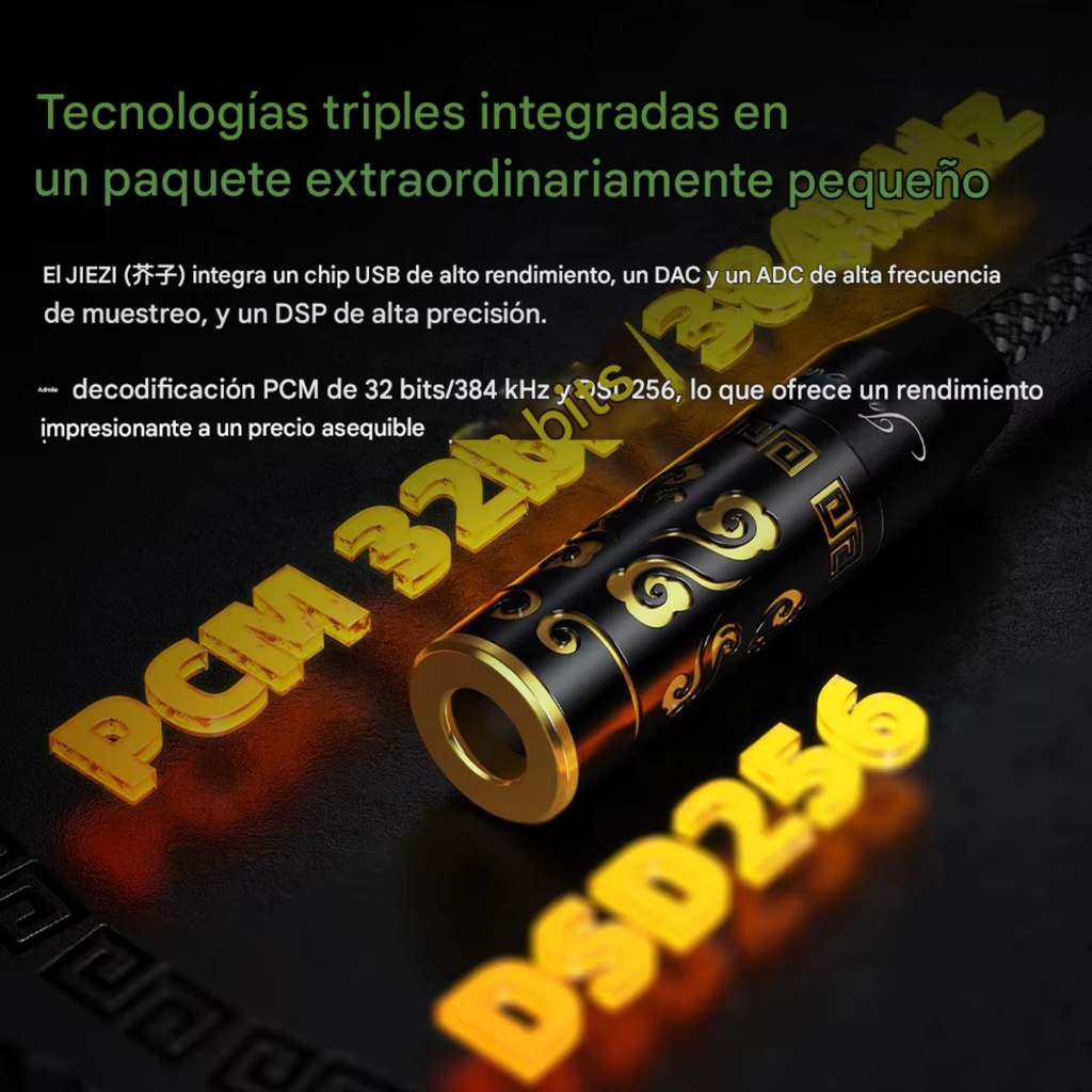 FiiO JadeAudio JIEZI: Mini DAC y Amplificador Portátil | DSP Profesional | 10-band PEQ | PCM 32bit/384kHz & DSD256