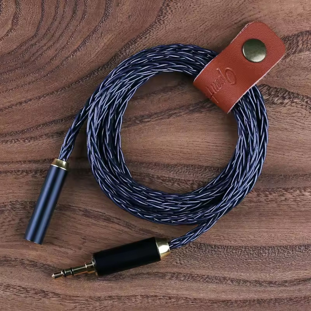 OPENHEART DeepOcean: Cable de Extensión Audiófilo | 8 Núcleos Cobre Bañado en Plata | 3.5mm / 4.4mm / 2.5mm (Macho a Hembra) | Hi-Res Audio