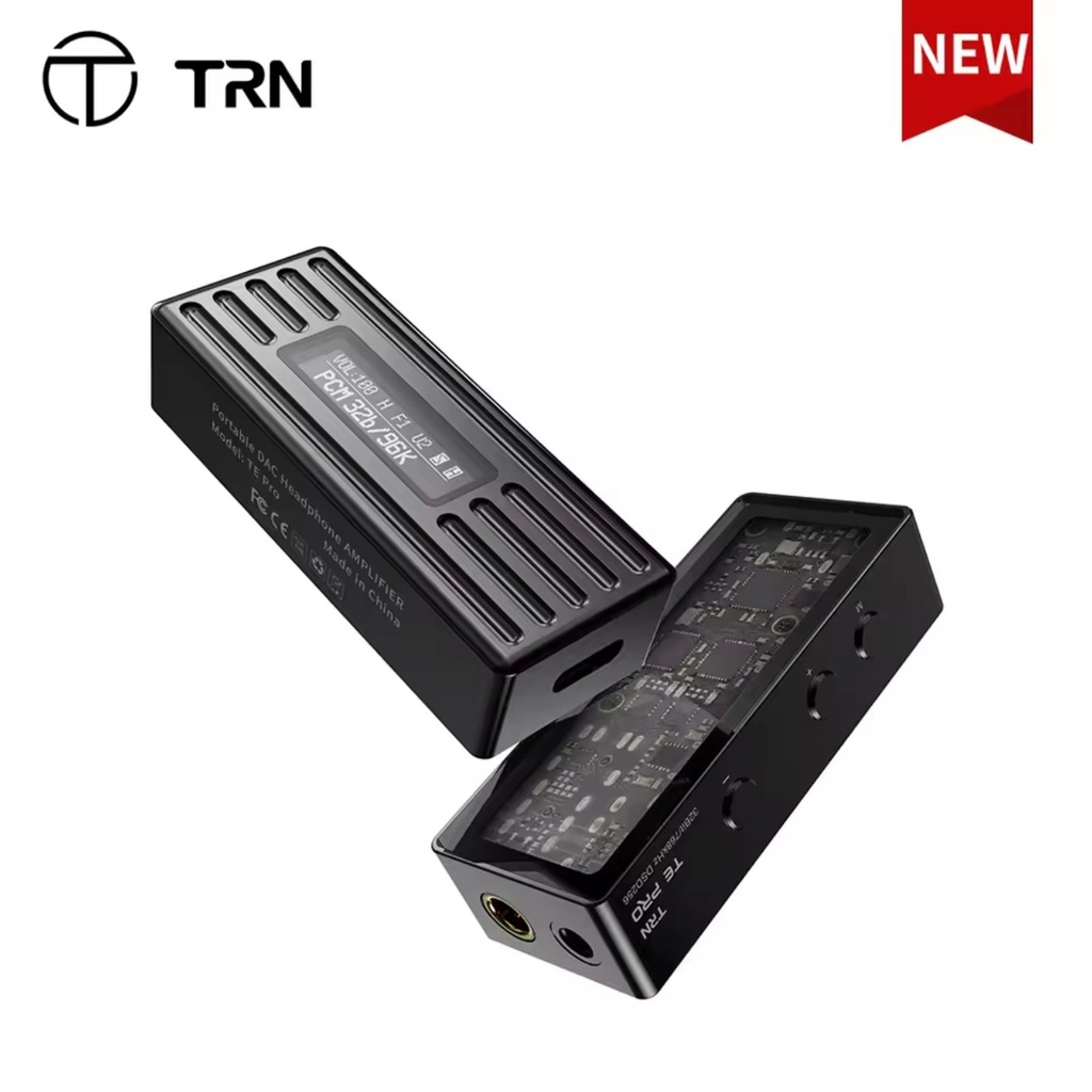 TRN TE PRO: DAC/AMP Balanceado Portátil | Dual CS43198 Flagship | Pantalla OLED | 240mW Potencia | Salida Óptica S/PDIF | PCM 768kHz DSD256