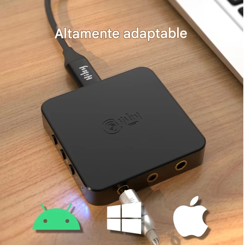 HiBy FD3: DAC/AMP Portátil Ultra-Compacto | Dual ES9038Q2M | Salidas 3.5mm, 2.5mm y 4.4mm | Control de Volumen Físico | DSD512
