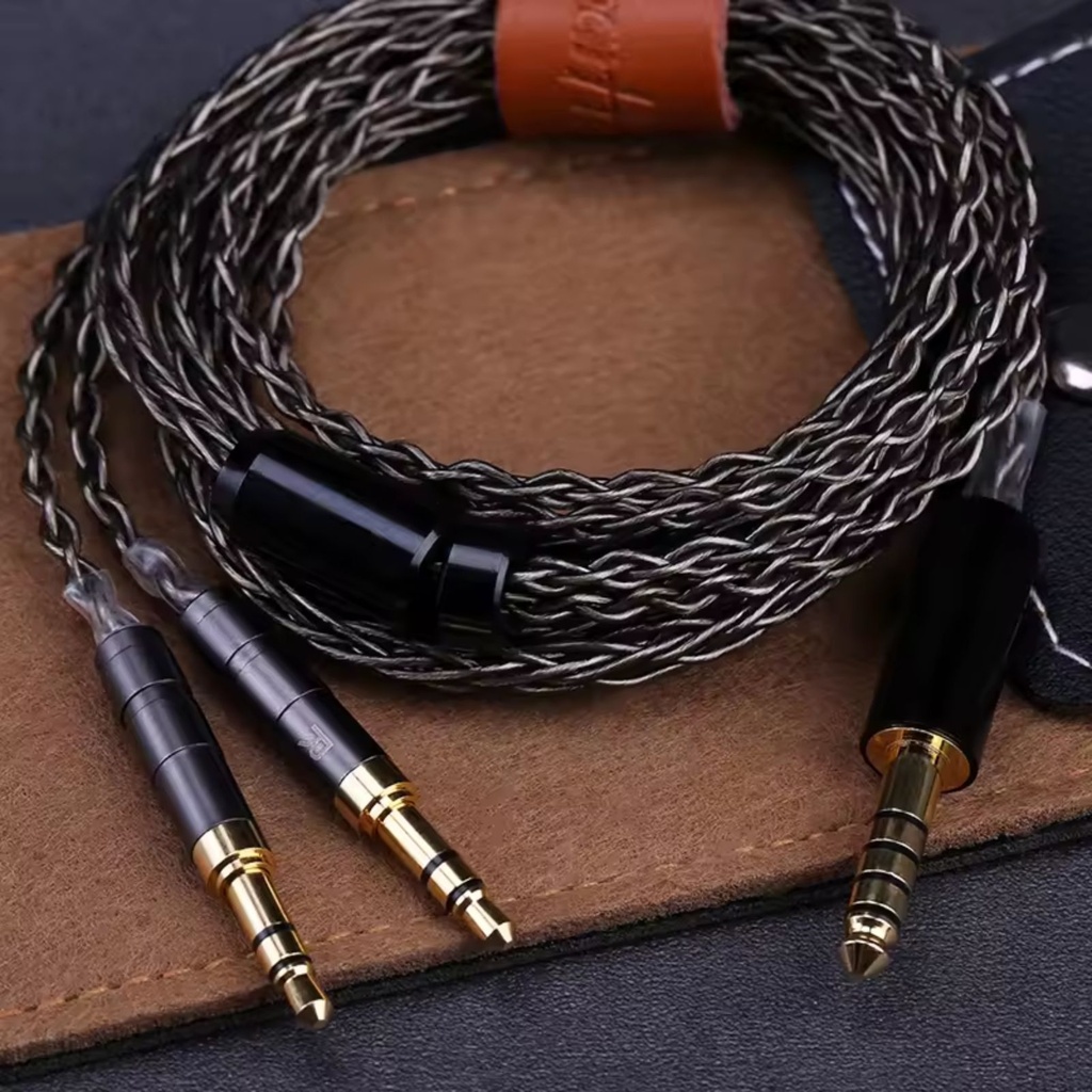 OPENHEART Titanium 8: Cable de Auriculares Premium 8 Núcleos | Cobre Chapado en Plata | 1 a 2 Jack (Dual 3.5mm) | Terminado en 3.5mm, 2.5mm o 4.4mm