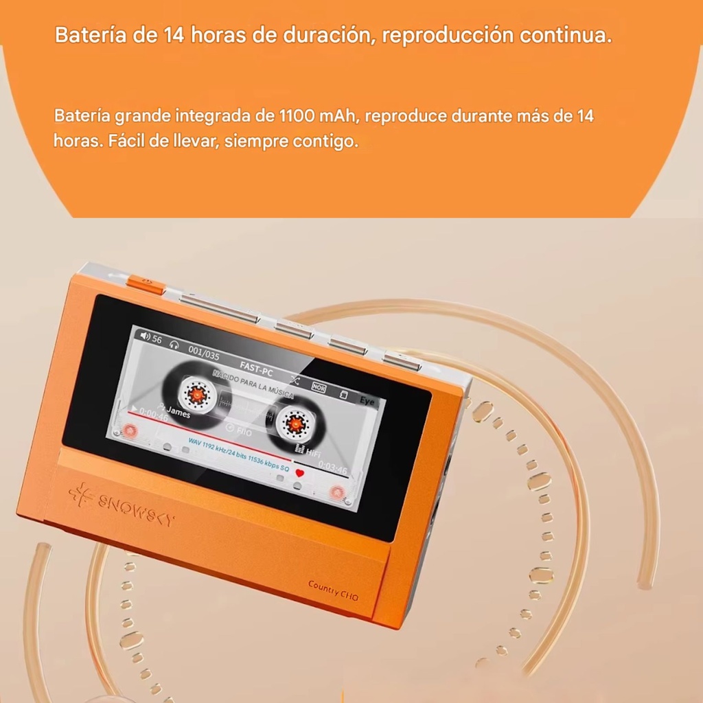 FiiO Snow Sky Echo: Reproductor Hi-Res Dual DAC CS43198 | Evolución Premium del Echo Mini | Chasis de Aluminio CNC | Soporte 256GB | Bluetooth