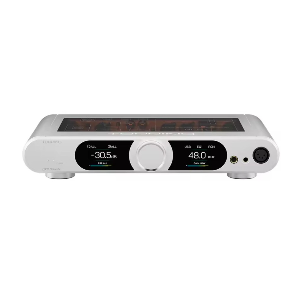 TOPPING DX9: DAC/AMP Flagship 15º Aniversario | Chip AK4499EQ | 7080mW Potencia | Doble Pantalla Color | Control de Volumen Híbrido por Relés | Bluetooth LDAC