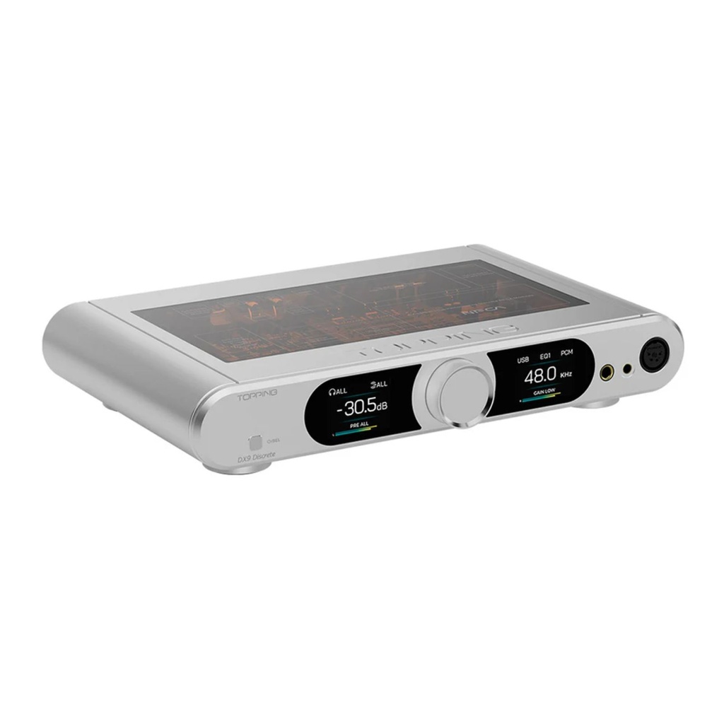 TOPPING DX9: DAC/AMP Flagship 15º Aniversario | Chip AK4499EQ | 7080mW Potencia | Doble Pantalla Color | Control de Volumen Híbrido por Relés | Bluetooth LDAC
