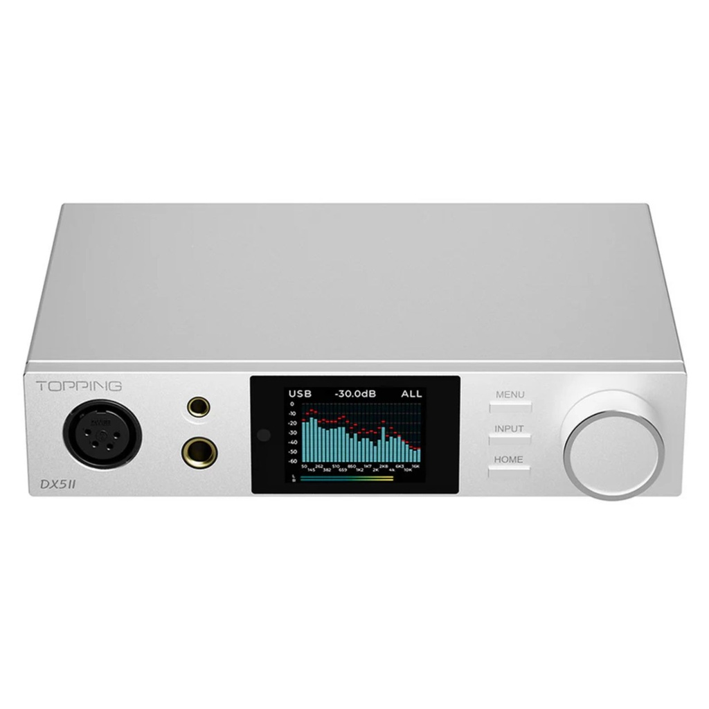 TOPPING DX5 II: DAC/AMP de Escritorio Flagship | Dual ES9039Q2M | 7600mW Potencia | PEQ 10-Bandas | Pantalla Color Aurora UI | Bluetooth LDAC