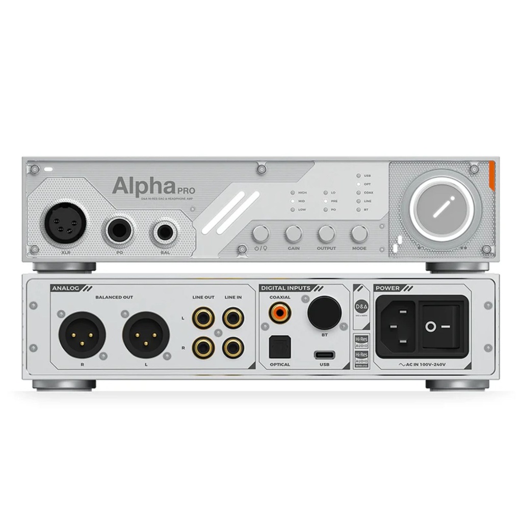 D&A Alpha PRO: DAC/AMP de Escritorio Flagship | ES9039MSPRO | 6000mW Potencia | Amplificación Discreta | Bluetooth LDAC | Diseño Transparente