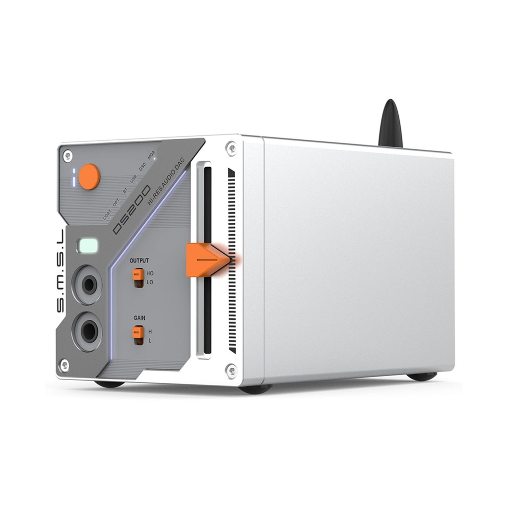 SMSL DS200: Mini DAC/AMP de Escritorio | Dual CS43131 | Salidas 4.4mm y 3.5mm | Diseño Cyberpunk con Slider | MQA y Bluetooth 5.1