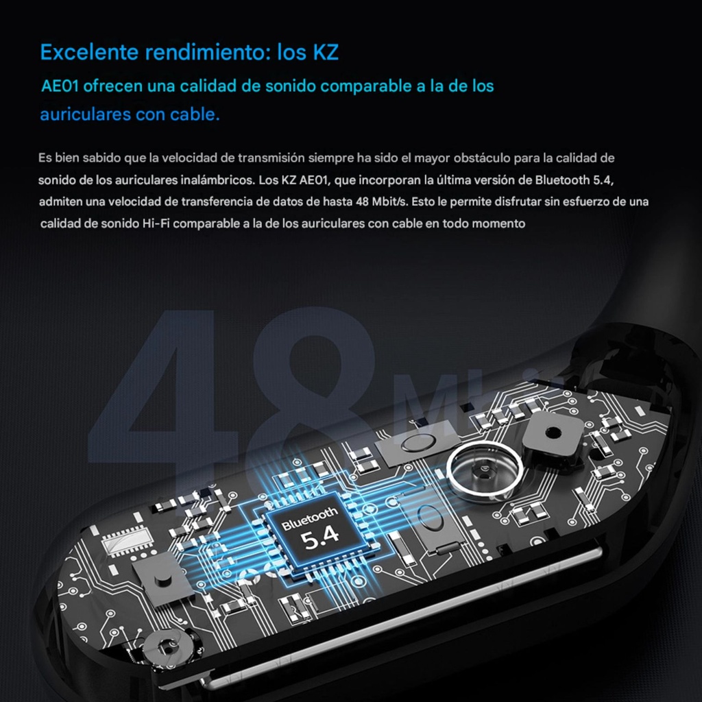 KZ AE01 - Módulo Adaptador Inalámbrico Bluetooth 5.4 para Monitores In-Ear (2 Pines)