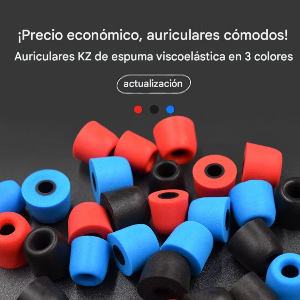 Set de Almohadillas de Espuma Viscoelástica KZ para Audífonos In-Ear (3 Pares / 6 Uds)