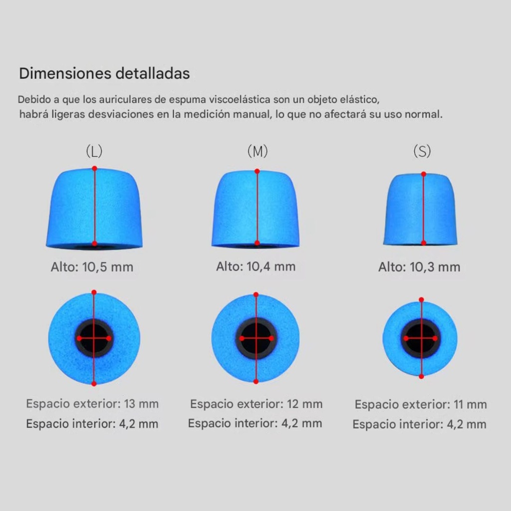 Set de Almohadillas de Espuma Viscoelástica KZ para Audífonos In-Ear (3 Pares / 6 Uds)