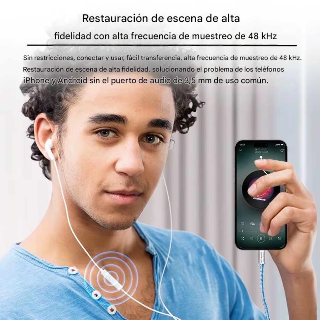 TC03  |  Adaptador DAC Type-C a 3.5mm: Audio Hi-Res en tu Celular