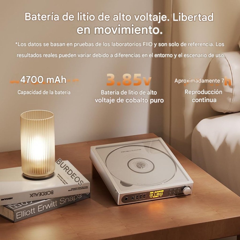 FiiO DM15: Reproductor de CD Portátil de Referencia | Salida Balanceada 4.4mm | Bluetooth LDAC y aptX HD