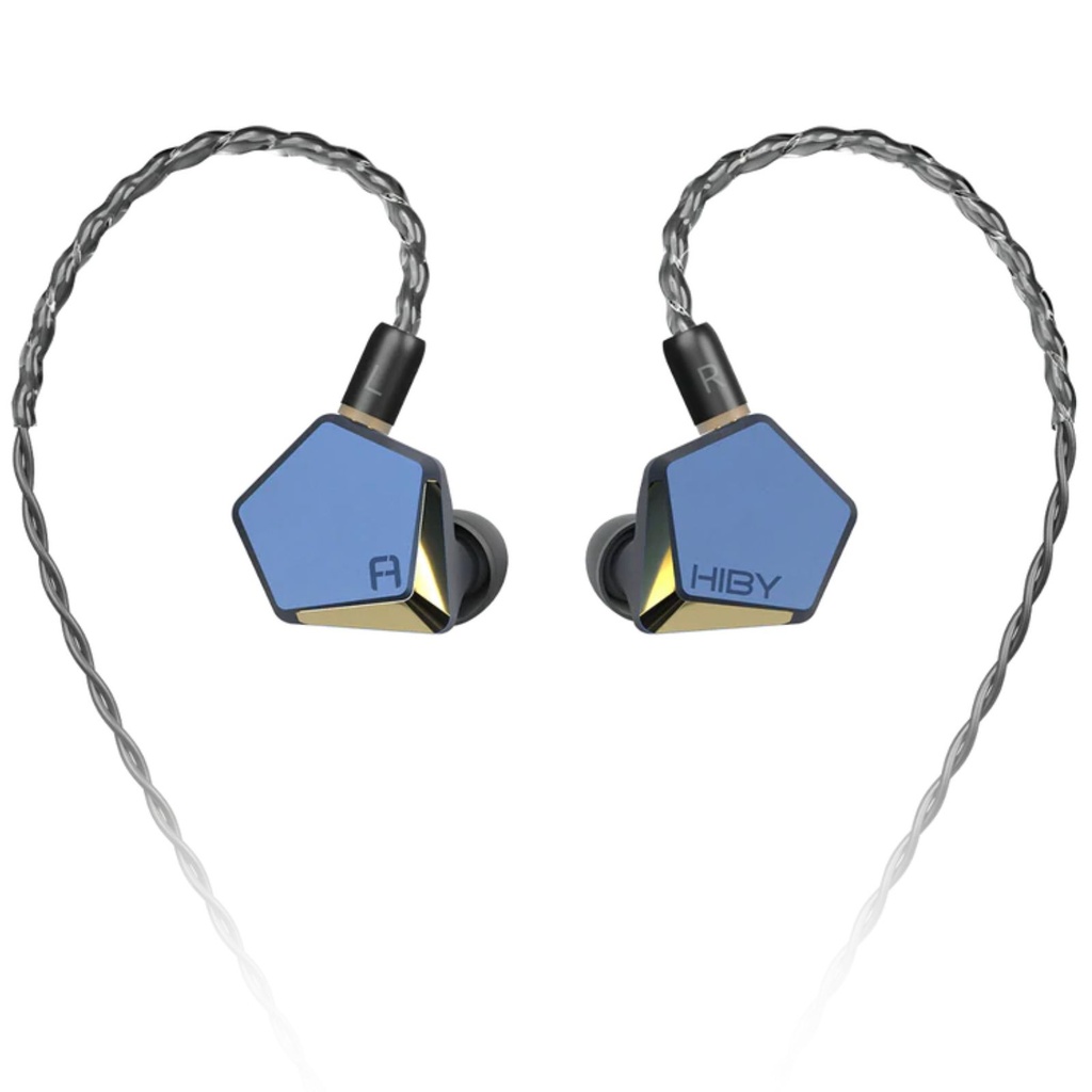 HiBy x FAudio Project Ace — IEM dinámico single-driver 12 mm (cúpula aleación Mg/Li + diafragma recubierto en berilio) · triple cámara acústica interna · 0,78 mm 2-pin · cable Litz Type-5 8 hebras (cobre + plata) con plugs modulares 4-pin-lock (3,5 mm SE / 4,4 mm balanceado).