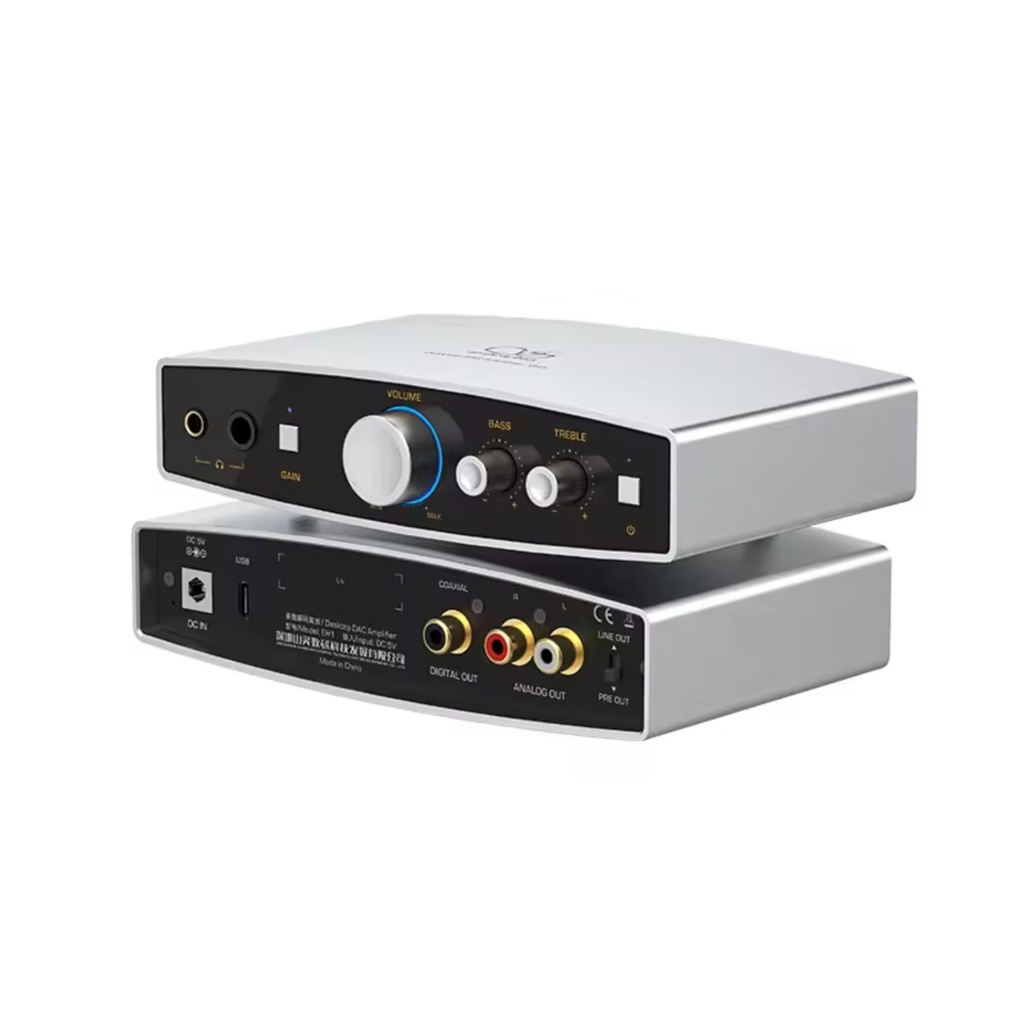 Shanling EH1: DAC/AMP de Escritorio Balanceado | CS43198 | 1015mW Potencia | Controles de Tono Físicos (Bass/Treble) | Salida 4.4mm y RCA Pre-Out