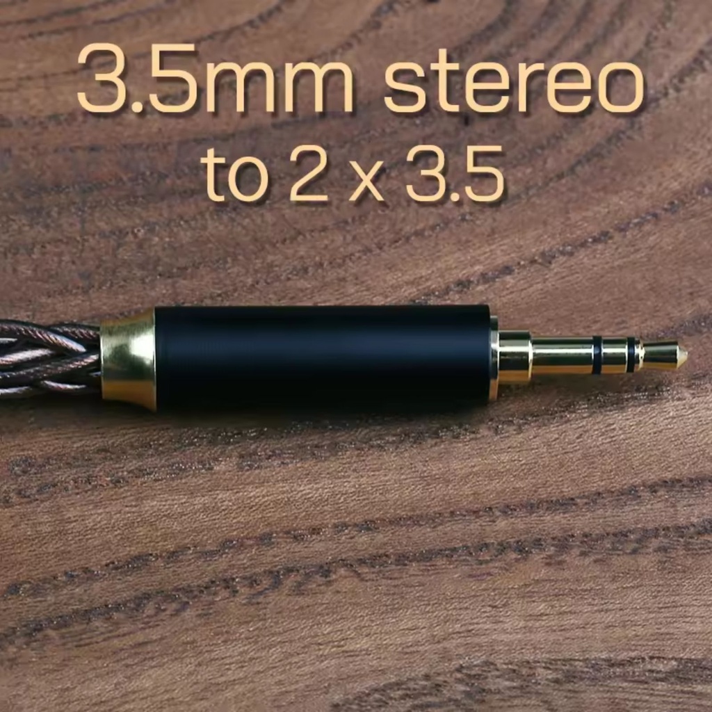 OPENHEART Titanium 8: Cable de Auriculares Premium 8 Núcleos | Cobre Chapado en Plata | 1 a 2 Jack (Dual 3.5mm) | Terminado en 3.5mm, 2.5mm o 4.4mm