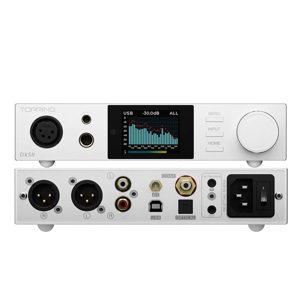 TOPPING DX5 II: DAC/AMP de Escritorio Flagship | Dual ES9039Q2M | 7600mW Potencia | PEQ 10-Bandas | Pantalla Color Aurora UI | Bluetooth LDAC