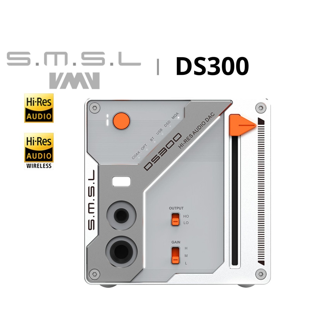 SMSL DS300: DAC/AMP de Escritorio | Diseño Cyberpunk | Chip ES9039Q2M | 1500mW | Salidas XLR y 4.4mm | Bluetooth 5.1 LDAC