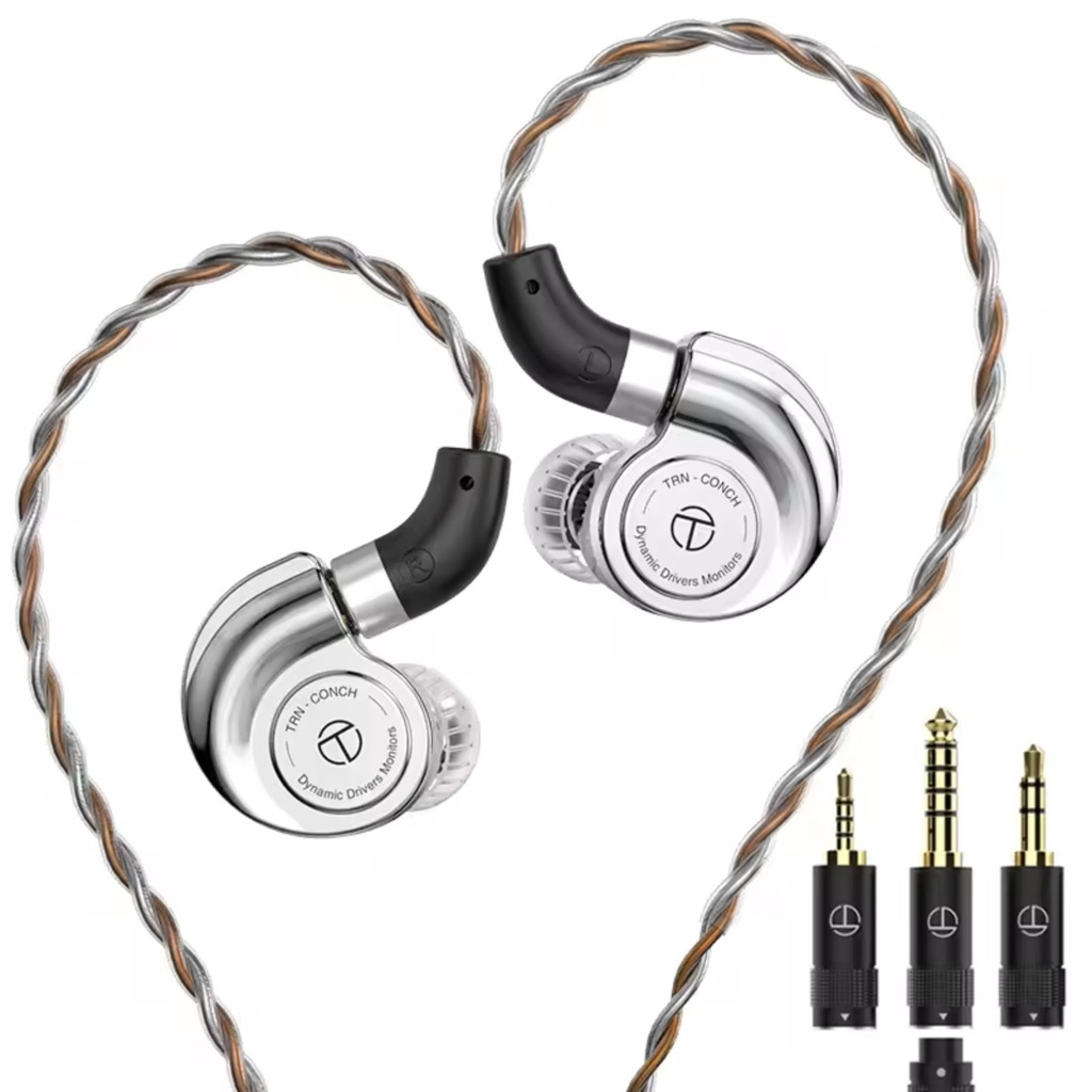 TRN Conch – IEM dinámico 10 mm DLC con 3 filtros de afinación y cable modular 2,5 / 3,5 / 4,4 mm (2-pin 0,75 mm QDC)