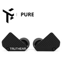 TRUTHEAR PURE — IEM híbrido 1 Dynamic (10 mm) + 3 Balanced Armature · cavidad DLP-3D (HeyGears) · conector 0,78 mm 2-pin (recessed) · cable coaxial OFC/plateado 3,5 mm SE.