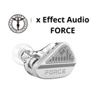 TANCHJIM x Effect Audio FORCE — IEM dual Dynamic Driver (10 mm + 8,2 mm) · tecnología DMT4 Ultra · crossover HPFD-SEF de segmentación precisa · 0,78 mm 2-pin (compatible 4-pin) · cable Effect Audio UP-OCC plateado con plugs 3,5 mm / 4,4 mm / USB-C (DSP).