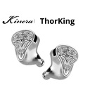 Kinera ThorKing — IEM trihíbrido 1 Dynamic + 6 Balanced Armature + 4 EST (Sonion) · 0,78 mm 2-pin · cable 7N OCC 4 hilos con plug 4,4 mm balanceado · cuerpo metálico (latón), acabados matte / glossy.