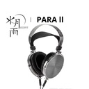 MOONDROP PARA II — over-ear abierto con driver planar magnético de 100 mm (FDT, circuito de plata, TBT) · 9 Ω · 106 dB/Vrms · 20–42 kHz (efectiva 20–20 kHz) · conexión dual 3,5 mm · cable 4,4 mm balanceado + adaptador 3,5 mm.