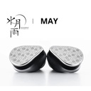 MOONDROP MAY — IEM híbrido 1DD (10 mm “sapphire-plated”) + 1 planar (6 mm) · USB-C con DSP · cápsulas 2-pin 0,78 mm.
